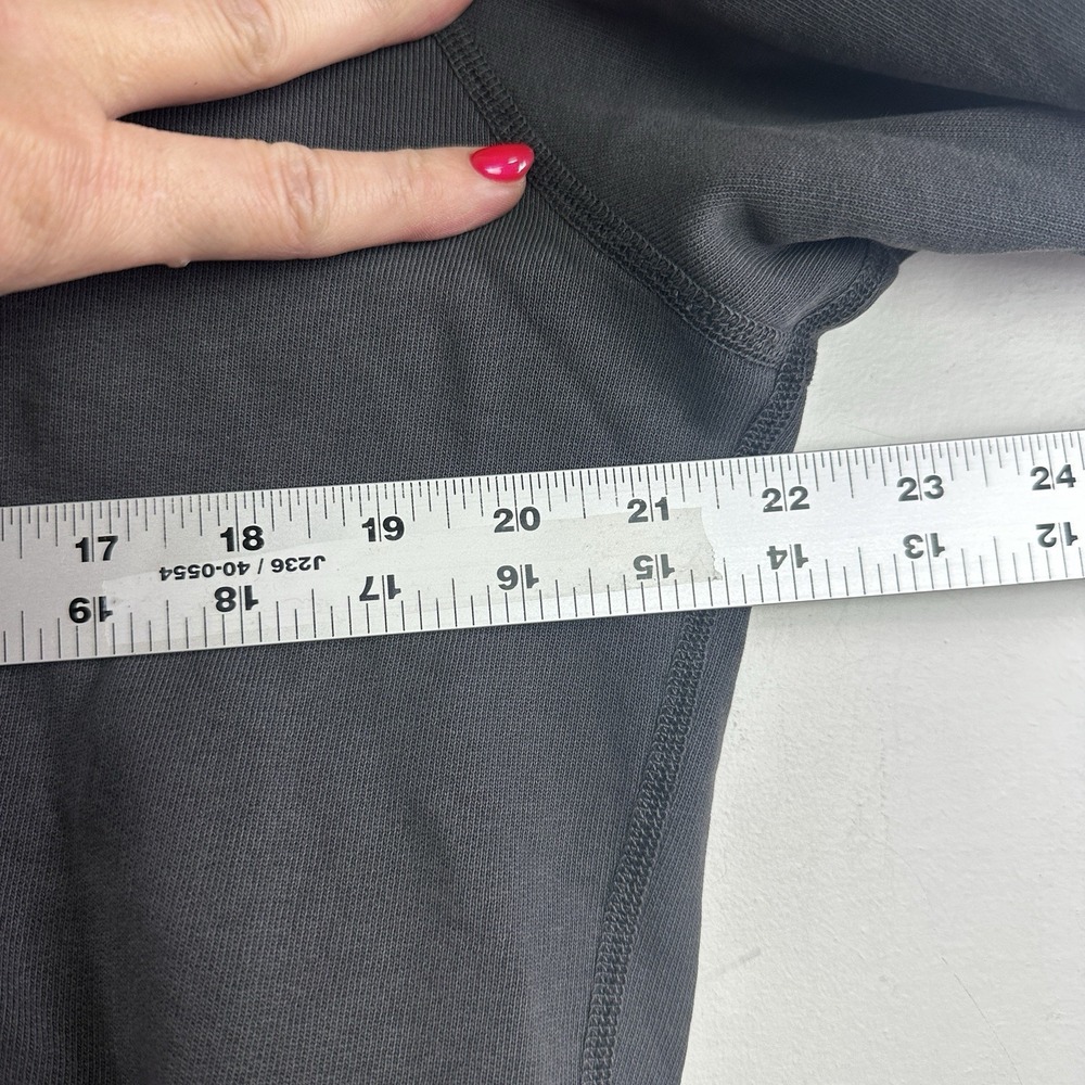 Nili Lotan Washed Black Callie Hoodie Zip Up Womens Large Preppy Distressed - Picture 10 of 11